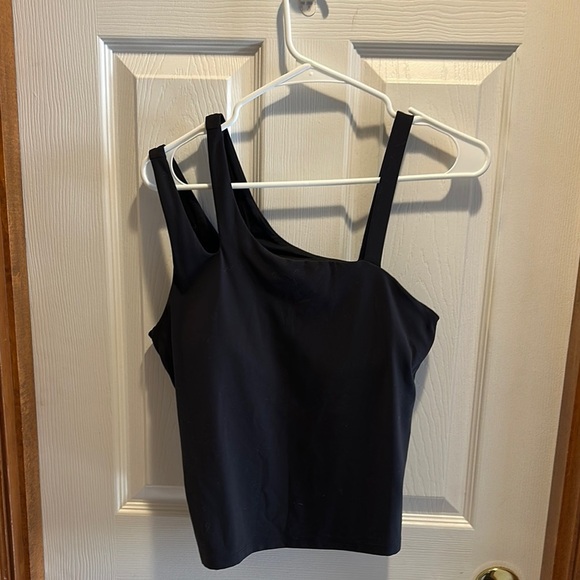 Athletic Black One-Shoulder Top - Picture 2 of 4